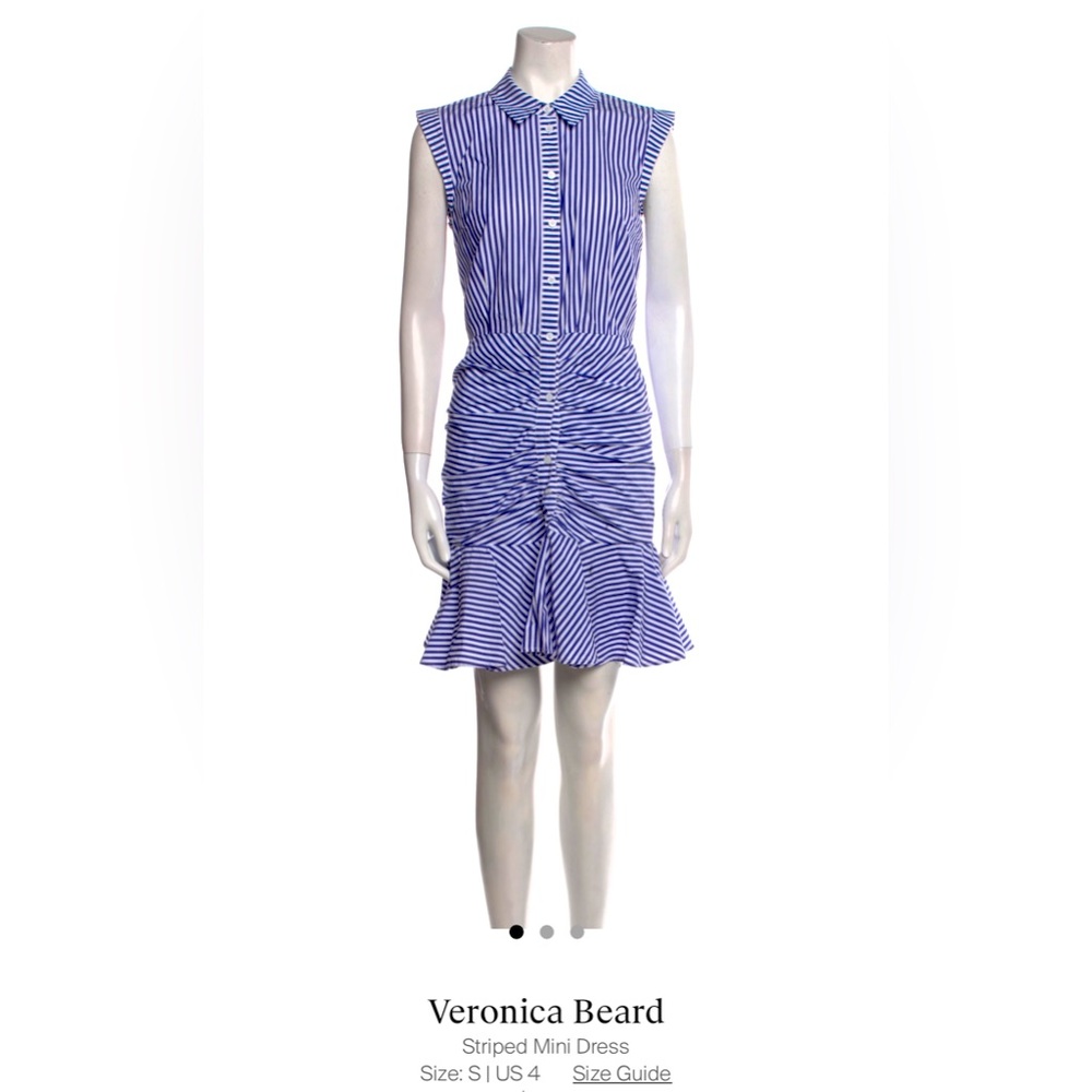 Veronica Beard Striped Blue and White Mini Dress